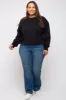 Black Soft Knit Fleece Lined Plus Sweatshirt sold by Pinkblush