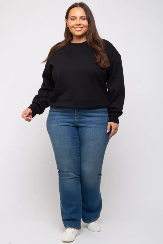 Black Soft Knit Fleece Lined Plus Sweatshirt sold by Pinkblush