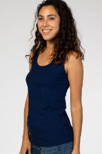 Navy Ribbed Sleeveless Top sold by Pinkblush