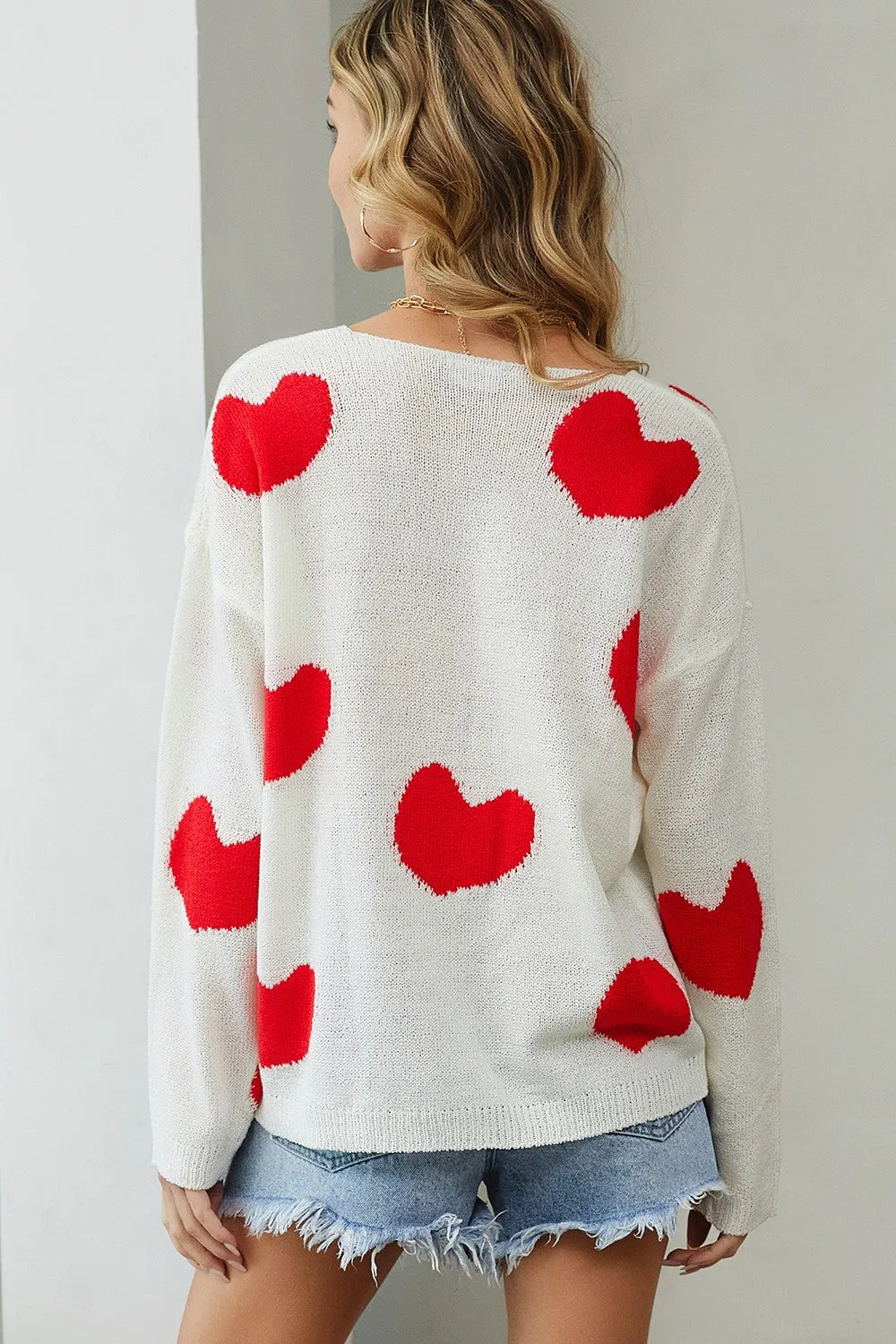 Ivory Red Multi Heart Sweater sold by Pinkblush product image thumbnail 2