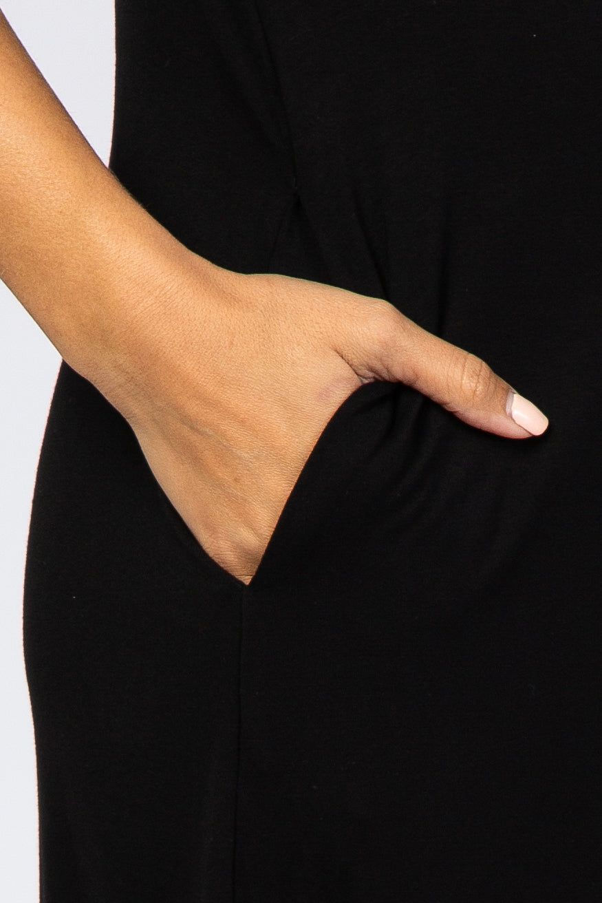 Black Side Slit Maternity Midi Dress sold by Pinkblush product image thumbnail 4