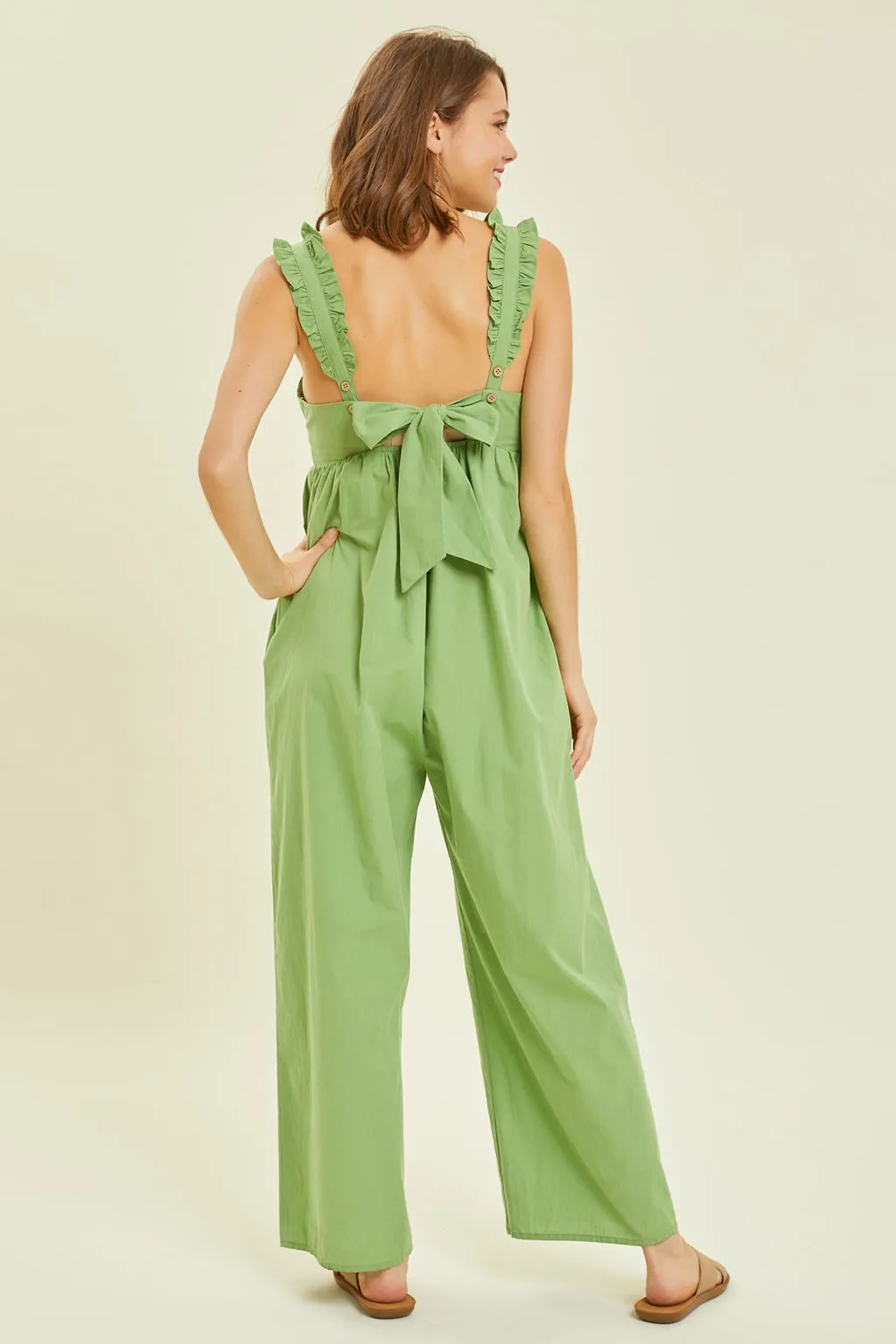 Kelly Green Wide Leg Jumpsuit sold by Pinkblush product image thumbnail 3
