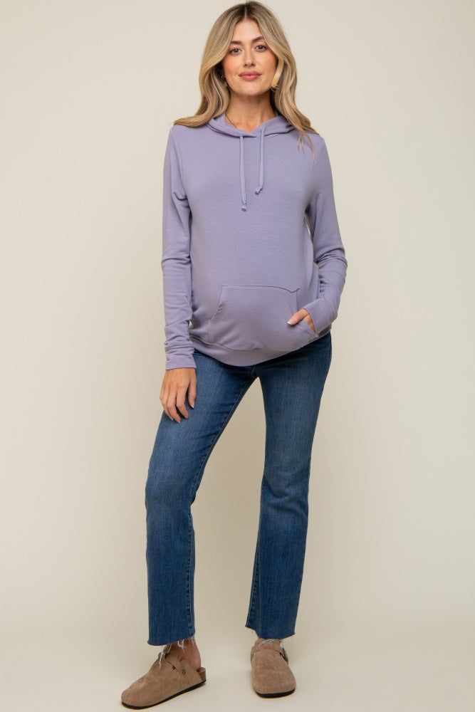 Lavender Soft Knit Maternity Pullover Hoodie sold by Pinkblush product image thumbnail 4