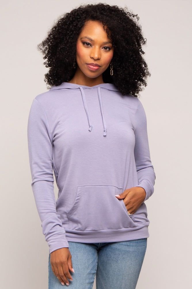 Lavender Soft Knit Maternity Pullover Hoodie sold by Pinkblush product image thumbnail 5
