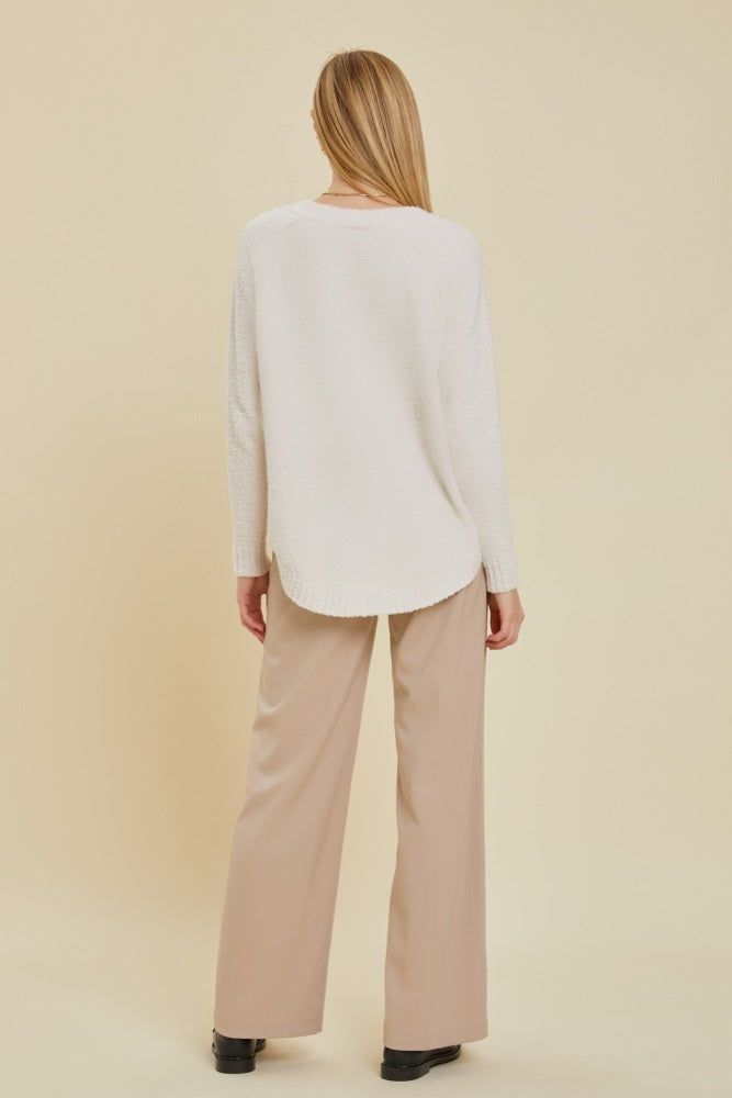 Ivory Fuzzy Soft Knit Sweater sold by Pinkblush product image thumbnail 4