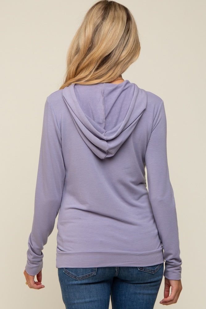Lavender Soft Knit Maternity Pullover Hoodie sold by Pinkblush product image thumbnail 3