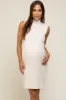 Cream Cable Knit Sleeveless Maternity Sweater Dress sold by Pinkblush
