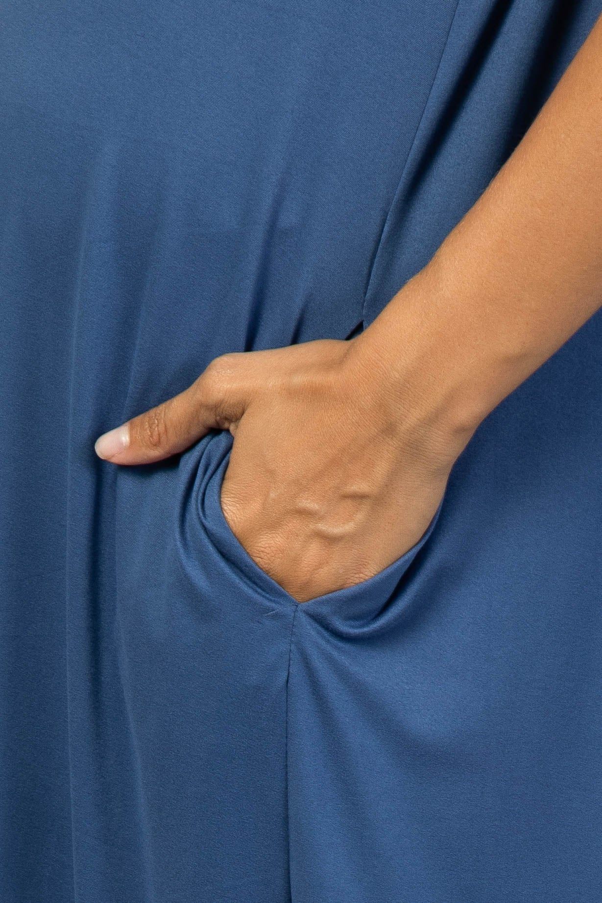 Blue Side Slit Maternity Maxi Dress sold by Pinkblush product image thumbnail 5