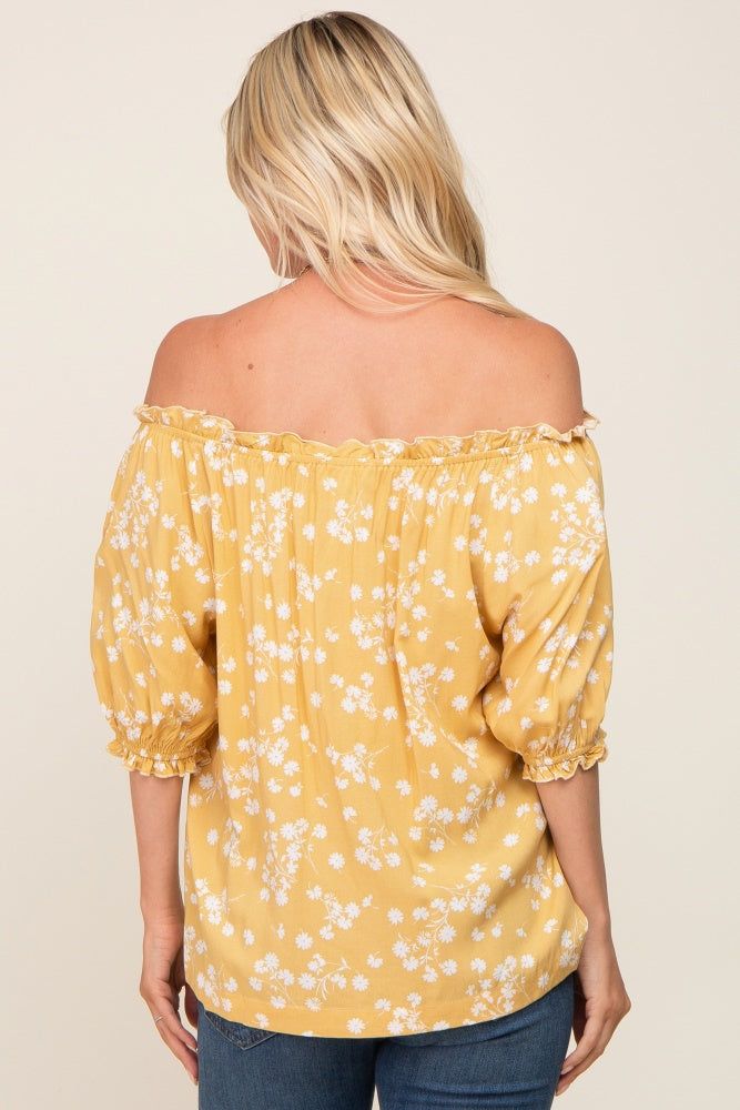 Yellow Floral Ruffle Accent Top sold by Pinkblush product image thumbnail 3