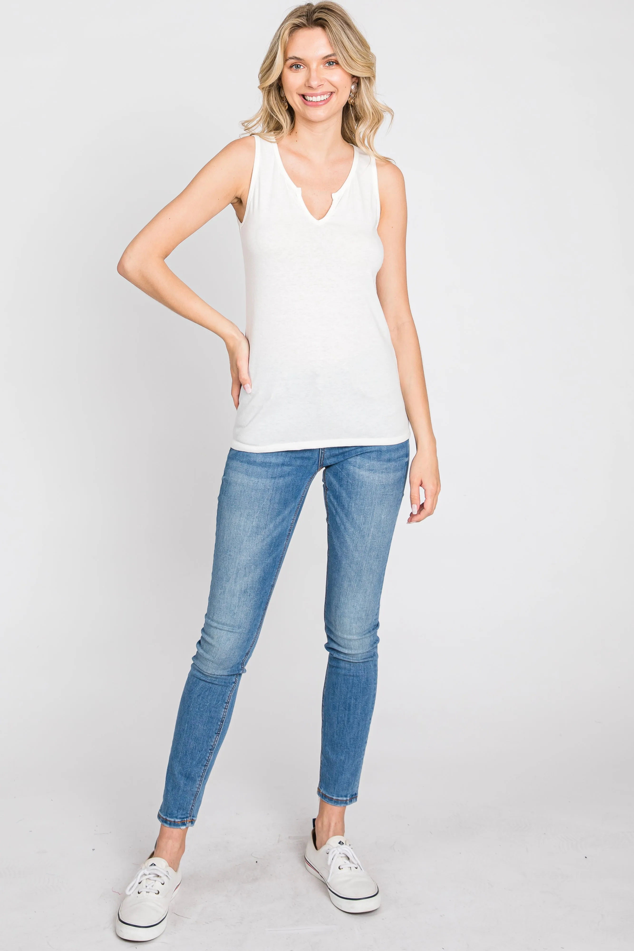 White Heathered Tank sold by Pinkblush product image thumbnail 2