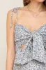 Blue Floral Knot Front Smocked Maternity Midi Dress sold by Pinkblush