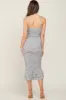 Blue Floral Knot Front Smocked Maternity Midi Dress sold by Pinkblush