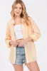 Peach Striped Fringe Button Down Shirt sold by Pinkblush
