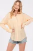 Peach Striped Fringe Button Down Shirt sold by Pinkblush