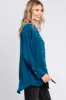 Dark Teal Striped Button Up Top sold by Pinkblush