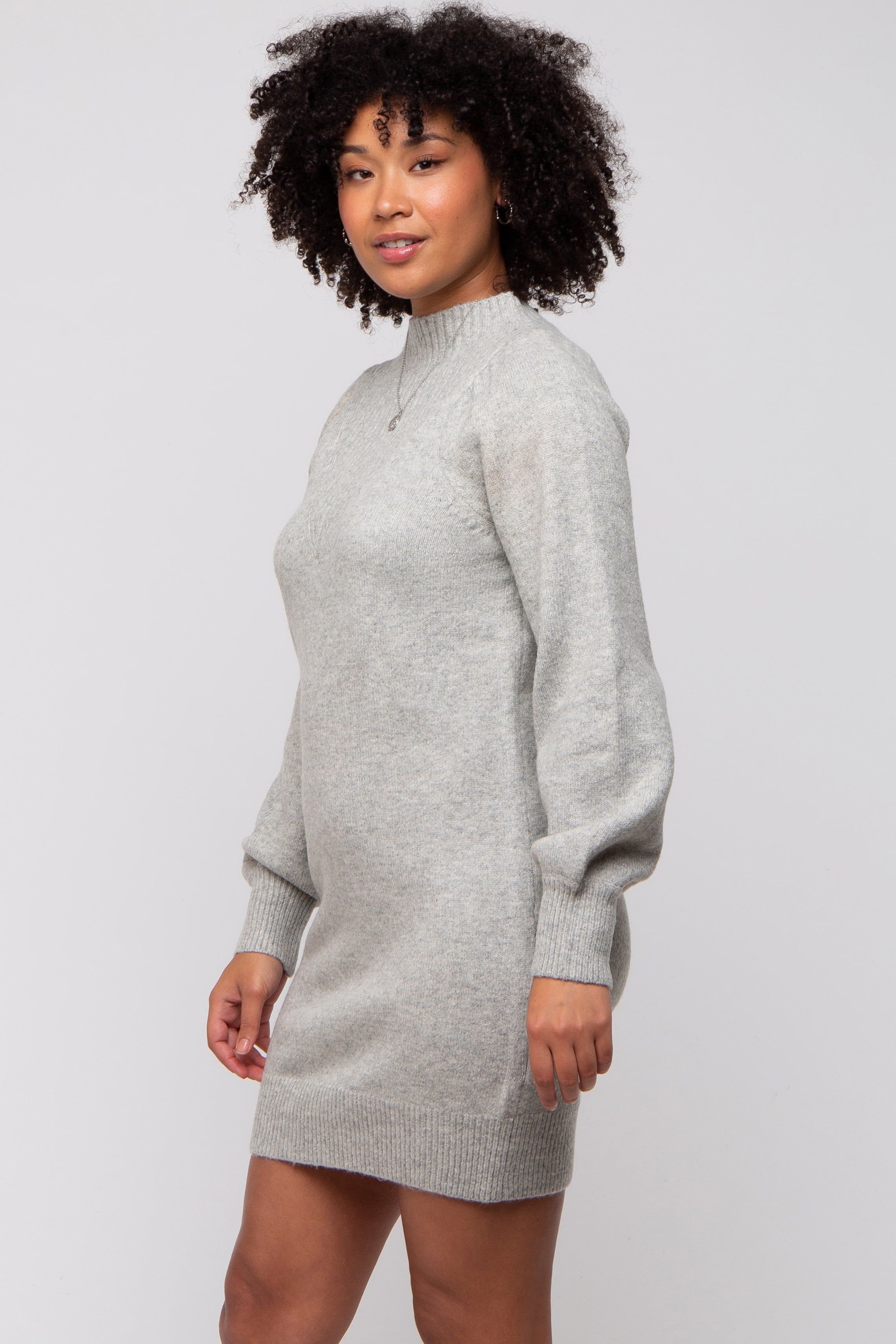 Heather Grey Chunky Knit Sweater Dress sold by Pinkblush product image thumbnail 3