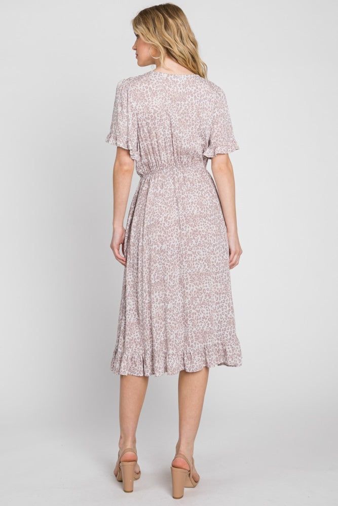 Mocha Lavender V-Neck Front Tie Midi Dress sold by Pinkblush product image thumbnail 4