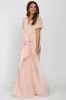 Light Pink Chiffon Short Sleeve Maternity Maxi Dress sold by Pinkblush
