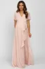 Light Pink Chiffon Short Sleeve Maternity Maxi Dress sold by Pinkblush