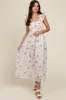 Blue Floral Smocked Midi Dress sold by Pinkblush