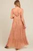 Beige Floral Tie Front Maternity Maxi Dress sold by Pinkblush