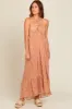 Beige Floral Tie Front Maternity Maxi Dress sold by Pinkblush