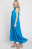 Blue Tiered High Neck Maxi Dress sold by Pinkblush