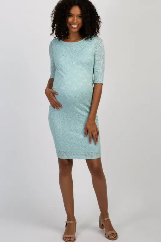 PinkBlush Light Blue Lace Maternity Dress sold by Pinkblush