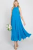 Blue Tiered High Neck Maxi Dress sold by Pinkblush