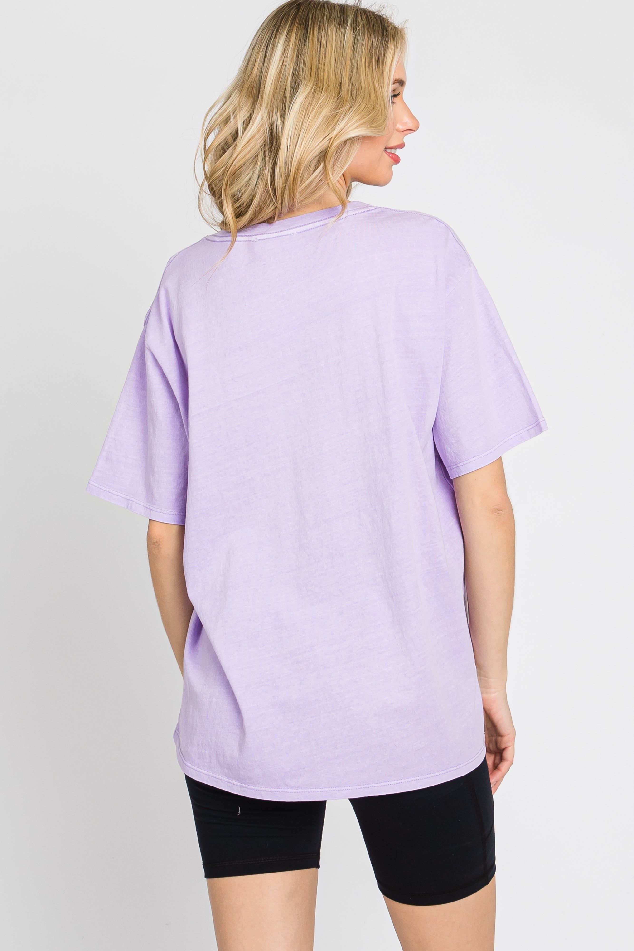 Lavender Faded Basic T-Shirt sold by Pinkblush product image thumbnail 4