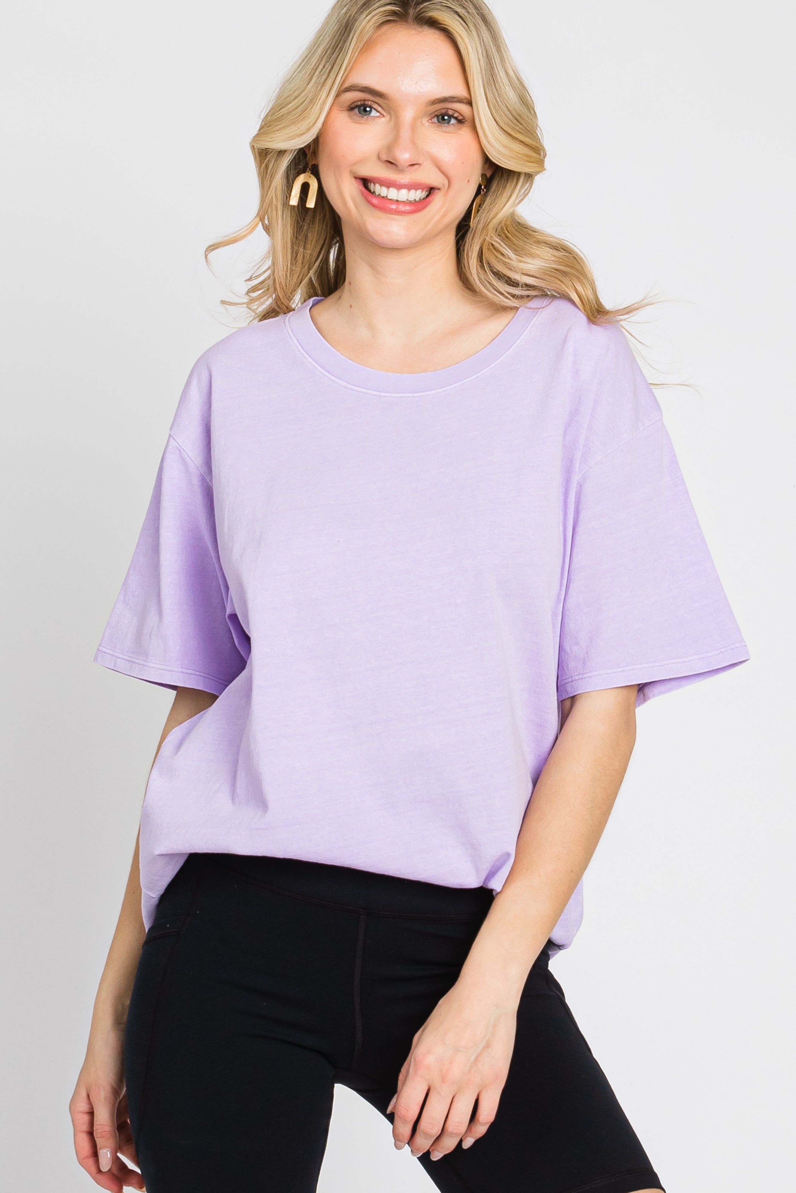 Lavender Faded Basic T-Shirt sold by Pinkblush