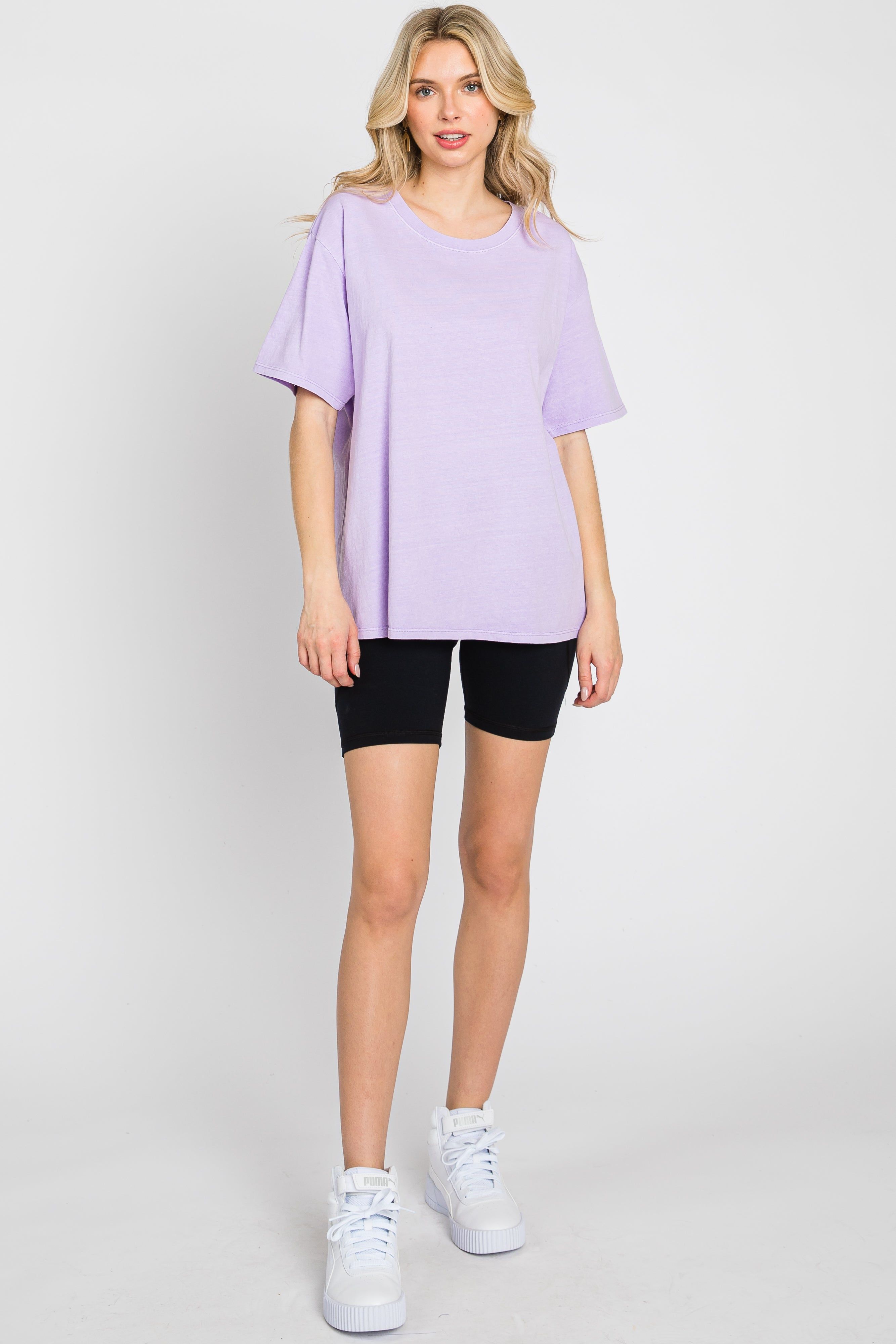 Lavender Faded Basic T-Shirt sold by Pinkblush product image thumbnail 5