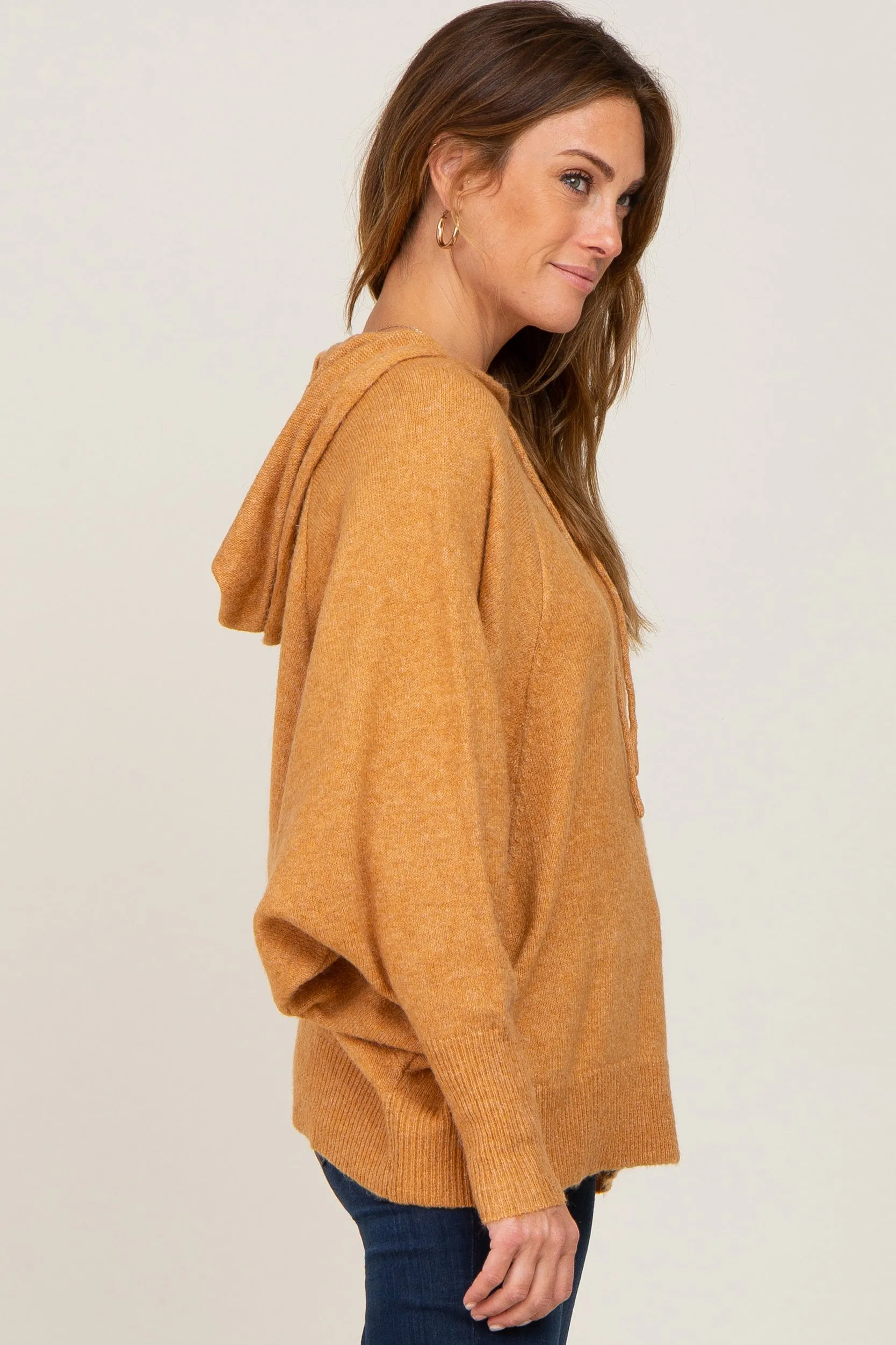 Camel Soft Knit Drawstring Hoodie sold by Pinkblush product image thumbnail 2