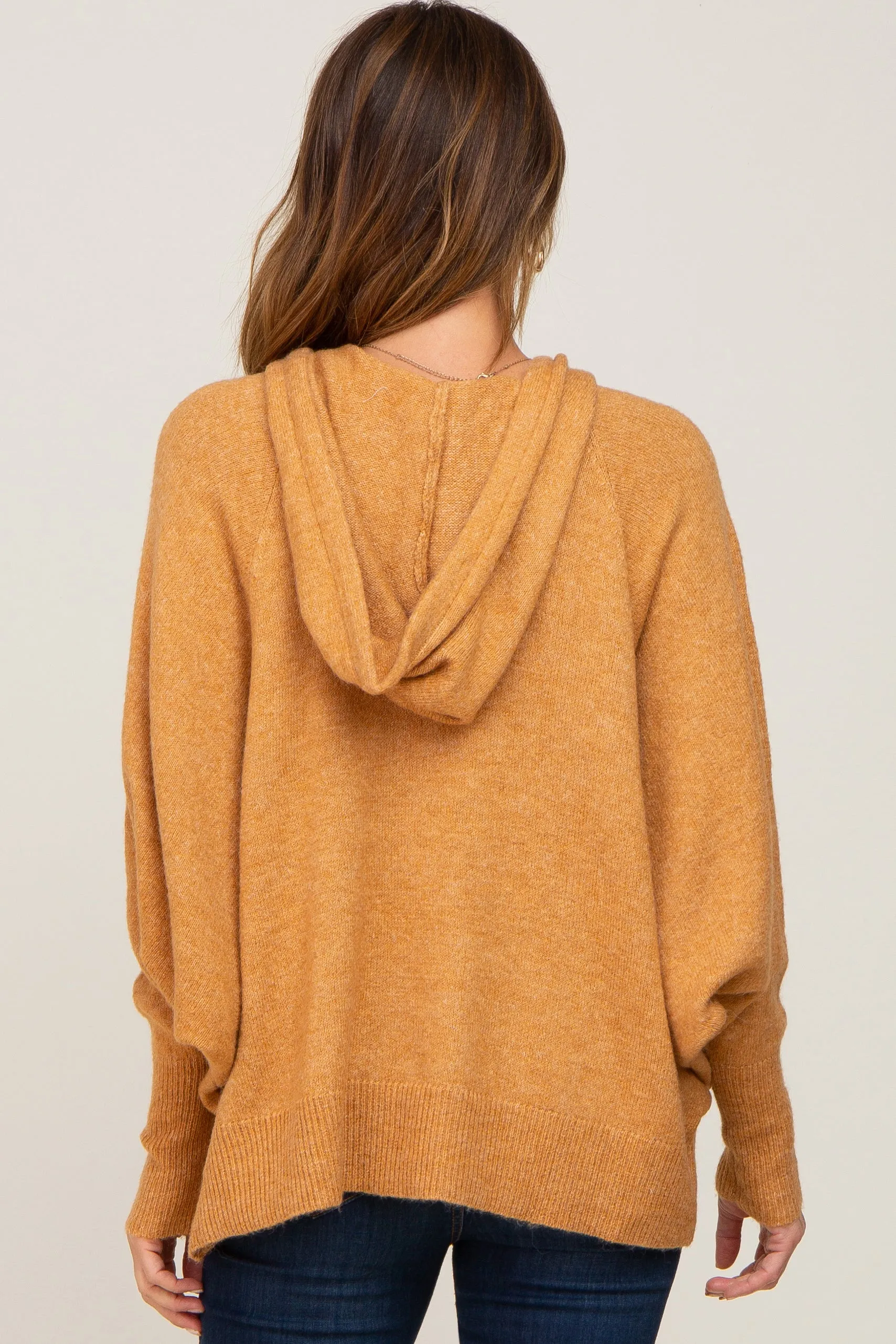 Camel Soft Knit Drawstring Hoodie sold by Pinkblush product image thumbnail 3
