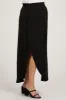 Black Smocked Rounded Hem Maternity Maxi Skirt sold by Pinkblush