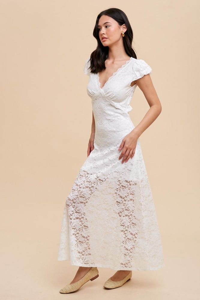 White Open Back Lace Bodycon Dress sold by Pinkblush product image thumbnail 2