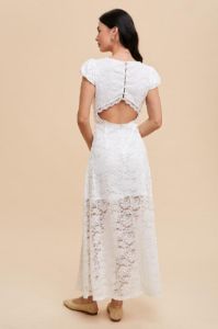 White Open Back Lace Bodycon Dress sold by Pinkblush