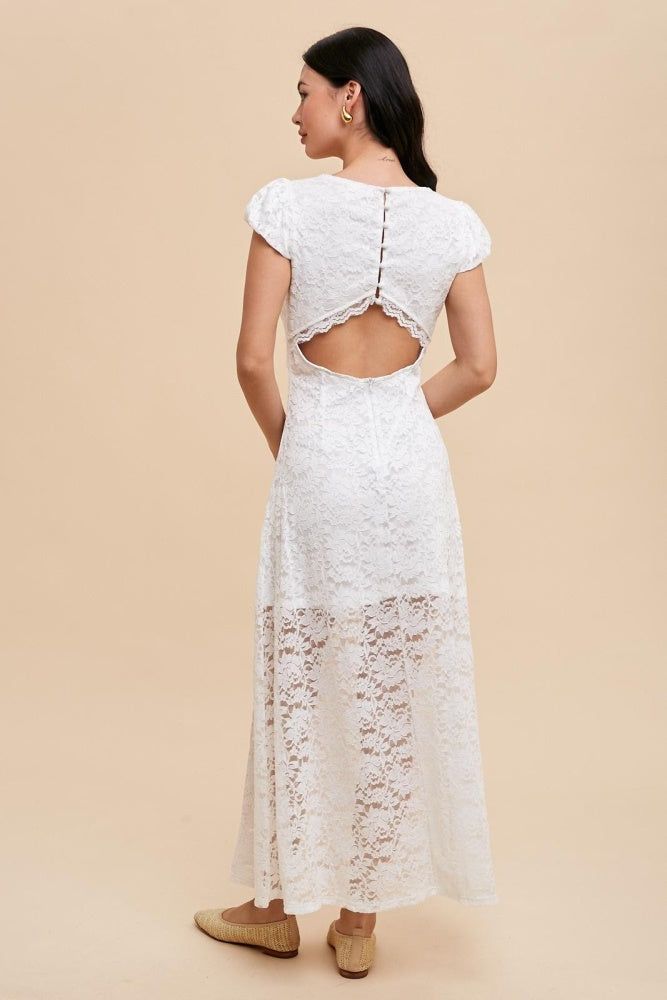 White Open Back Lace Bodycon Dress sold by Pinkblush product image thumbnail 3