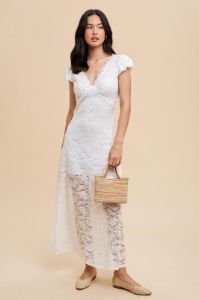 White Open Back Lace Bodycon Dress sold by Pinkblush