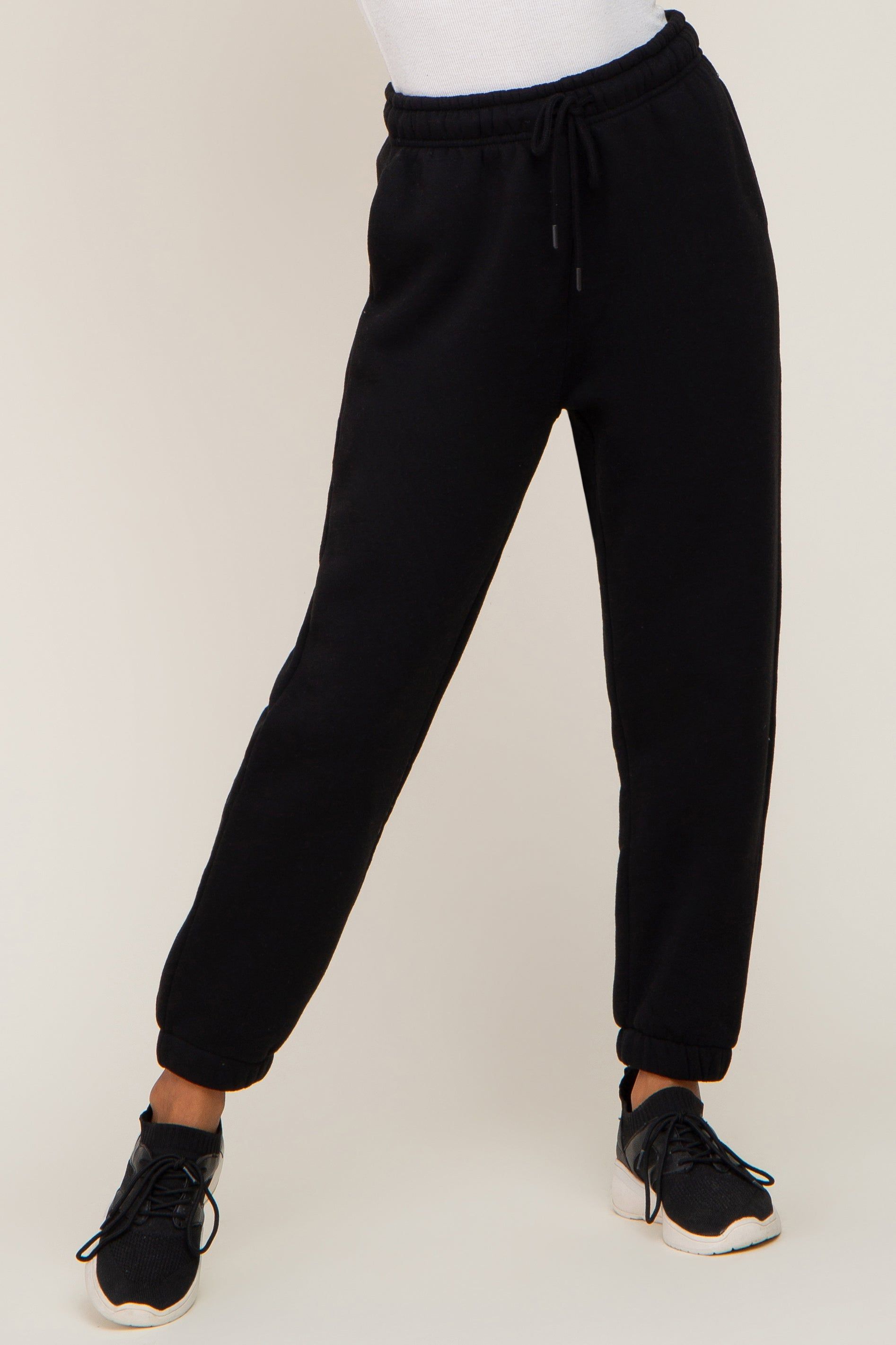 Black Basic Fleece Sweatpants sold by Pinkblush product image thumbnail 2