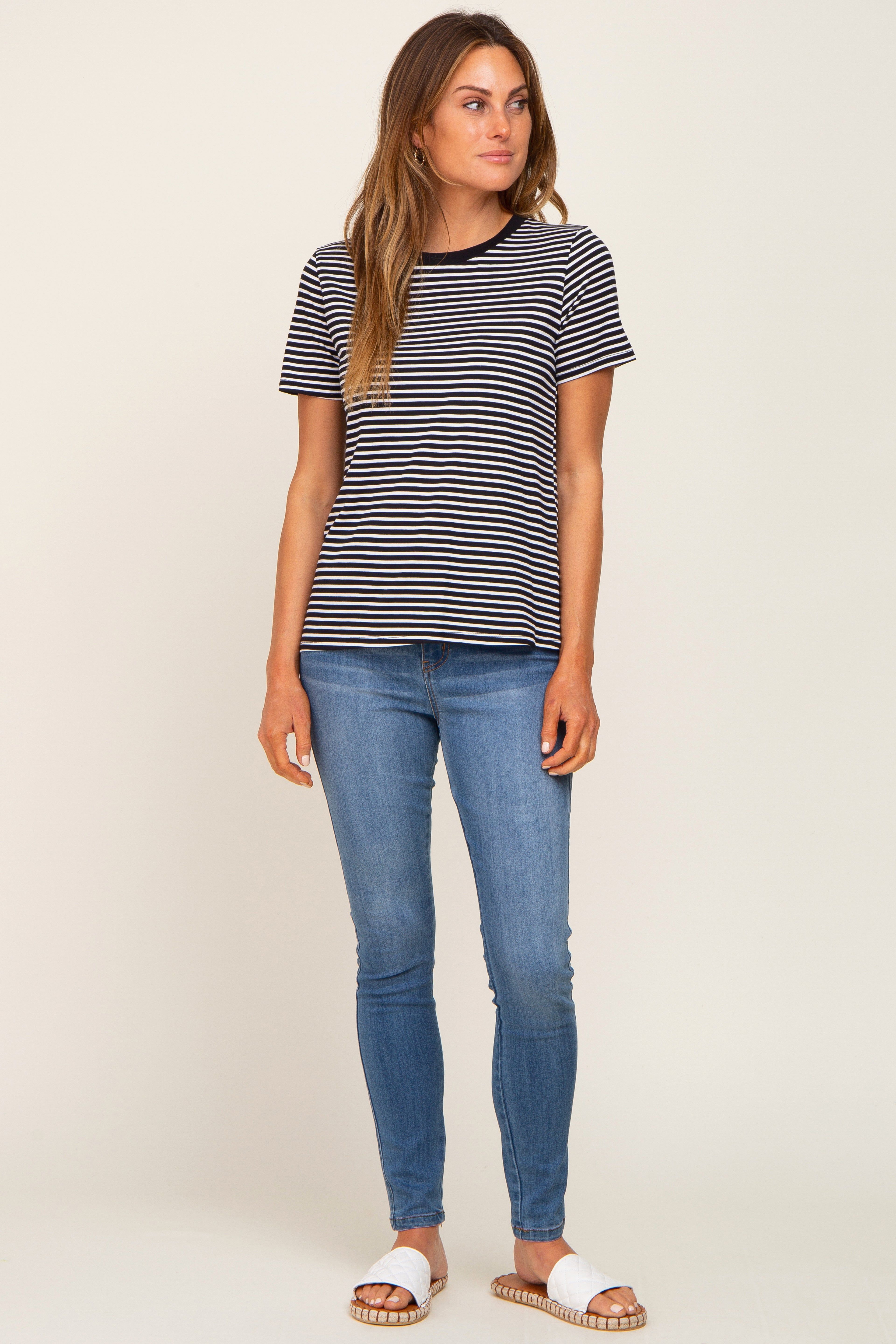 Black Striped Basic Tee sold by Pinkblush product image thumbnail 4