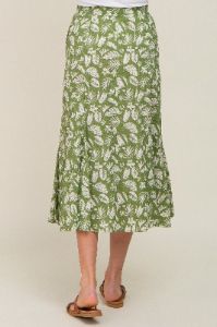 Green Floral Pleated Maternity Midi Skirt sold by Pinkblush