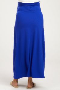 Royal Blue Drawstring Maternity Maxi Skirt sold by Pinkblush