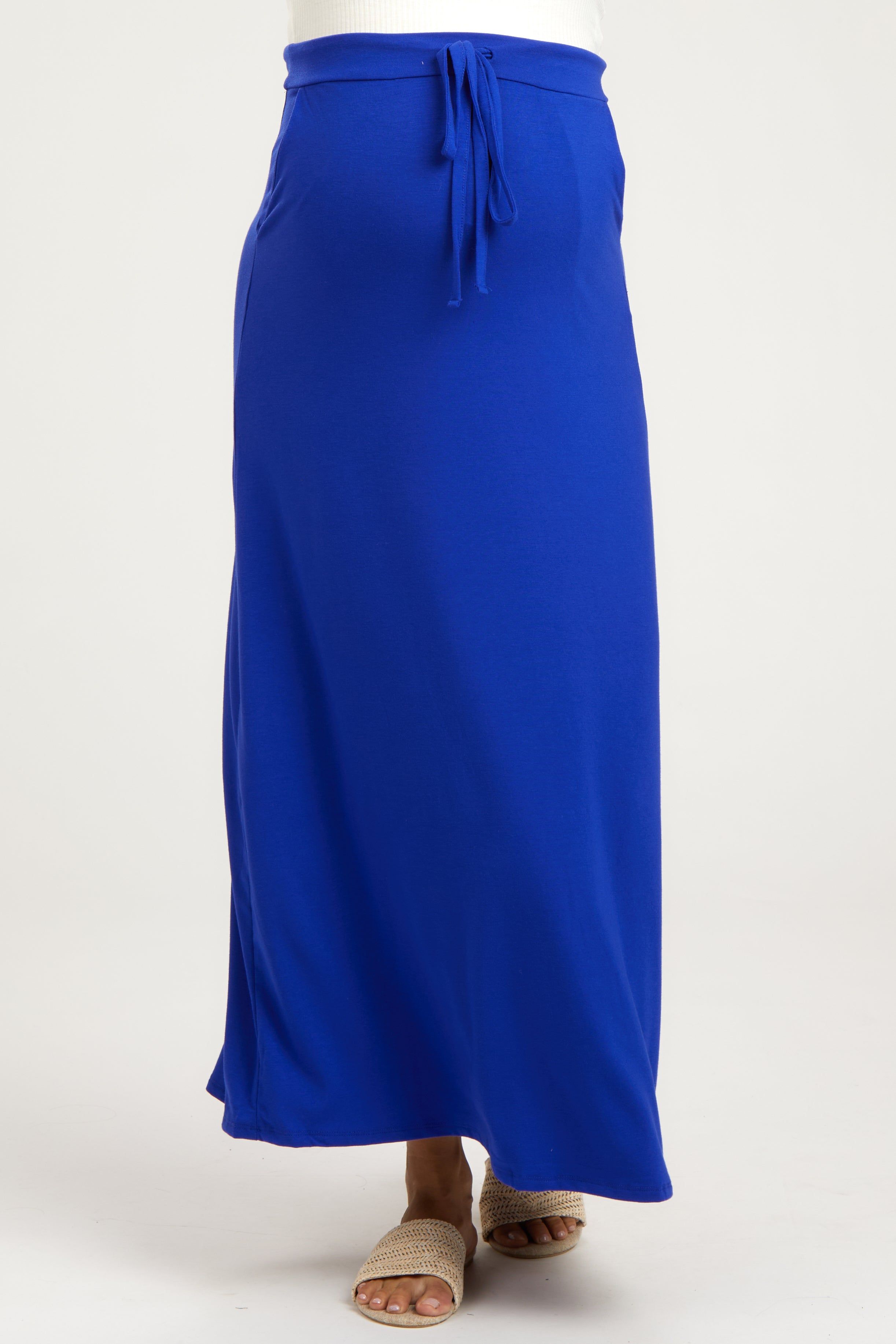 Royal Blue Drawstring Maternity Maxi Skirt sold by Pinkblush product image thumbnail 2