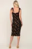Black Floral Ruched Shoulder Tie Midi Dress sold by Pinkblush