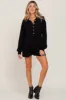Black Button Down Maternity Sweater Romper sold by Pinkblush