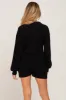 Black Button Down Maternity Sweater Romper sold by Pinkblush