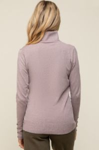 Mocha Turtleneck Long Button Sleeve Maternity Top sold by Pinkblush