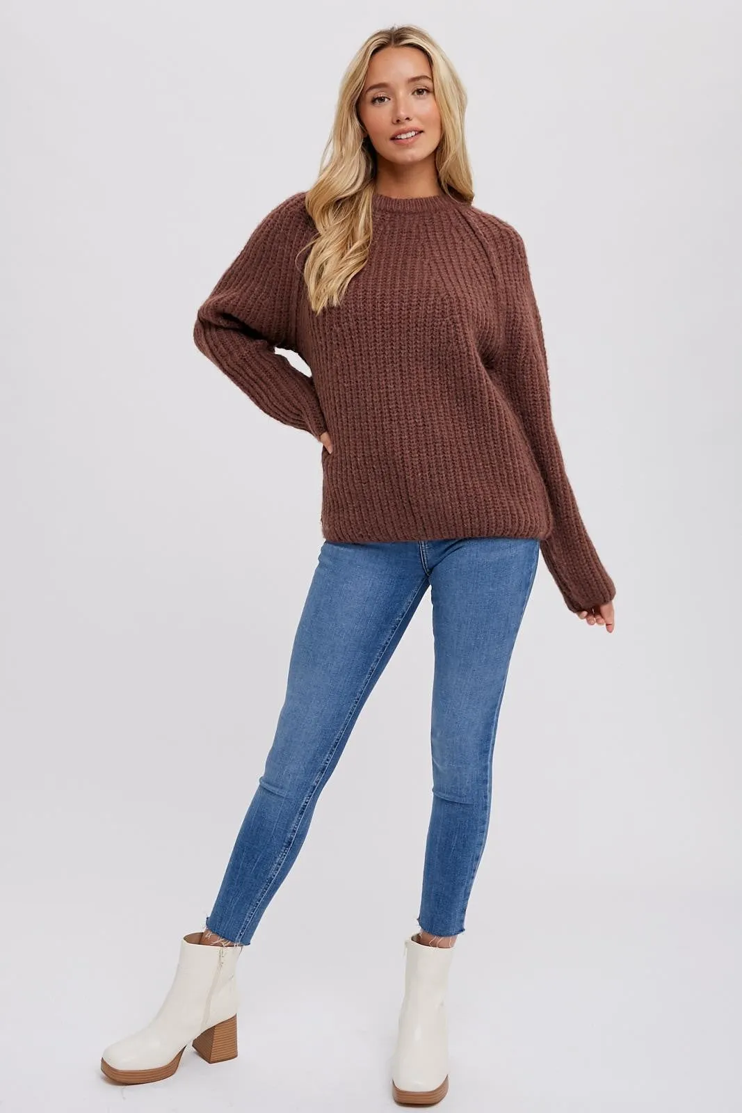 Brown Basic Chunky Knit Sweater sold by Pinkblush product image thumbnail 2