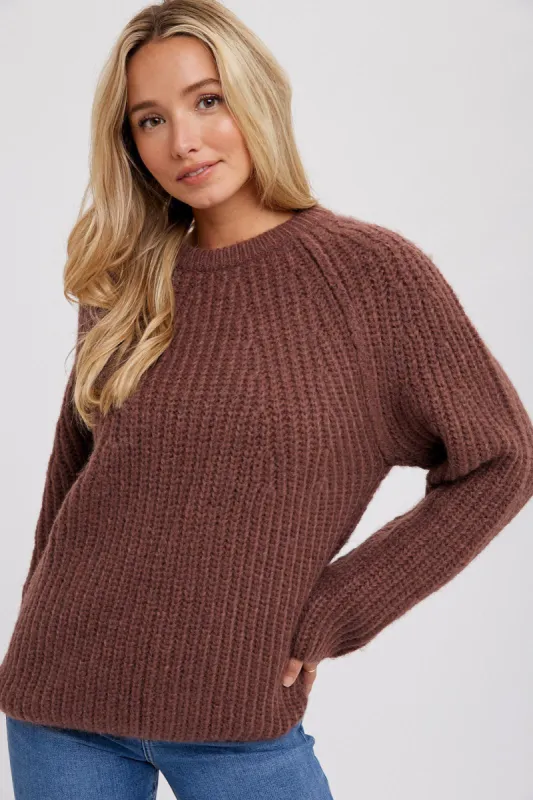 Brown Basic Chunky Knit Sweater sold by Pinkblush